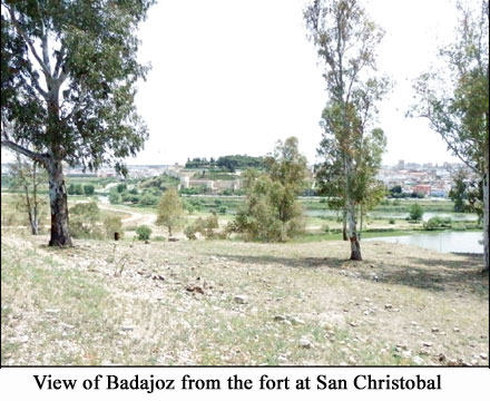 View of badajoz from Fort san Christobal